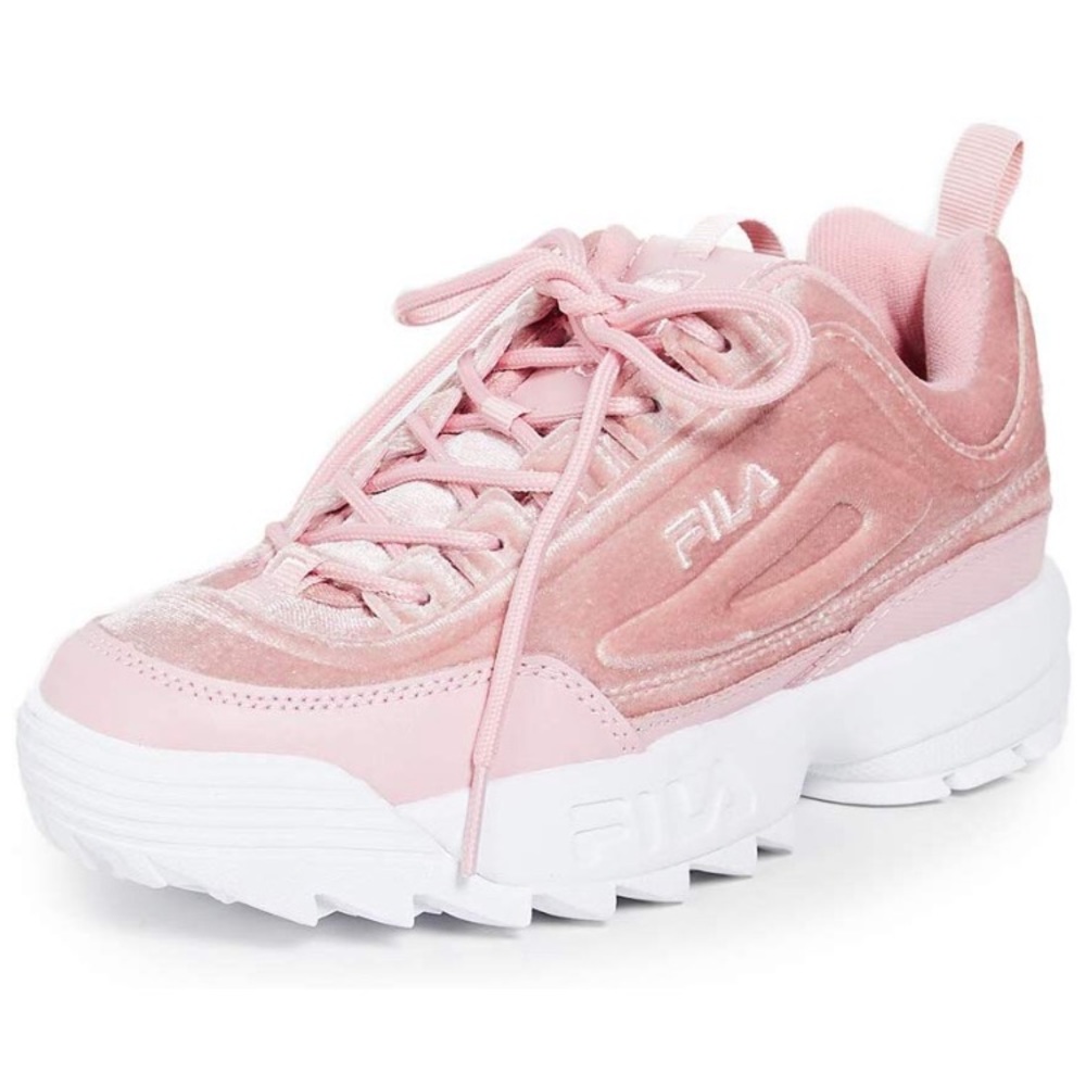 Fila Women's Disruptor II Sneaker, Pink Velour, 6